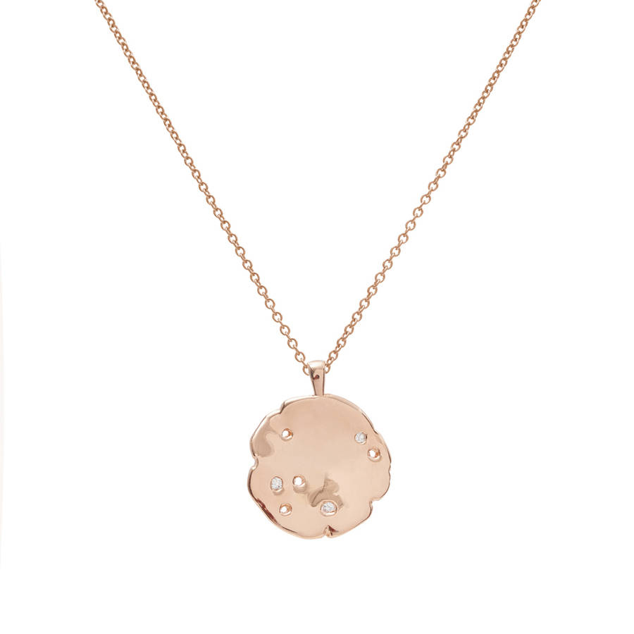 Sterling Silver Cosmos White Sapphire Pendant Necklace