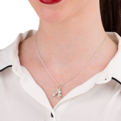 Delicate Sterling Silver Vintage Ballet Shoes Charm Necklace