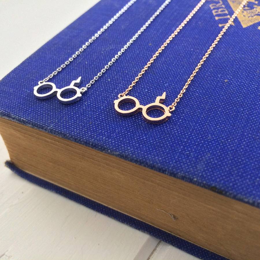 925 Sterling Silver Wizard Glasses Necklace