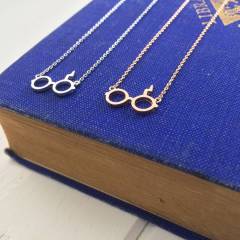 925 Sterling Silver Wizard Glasses Necklace