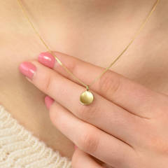 Sterling Silver Petal Pendant in 14K Matt Gold
