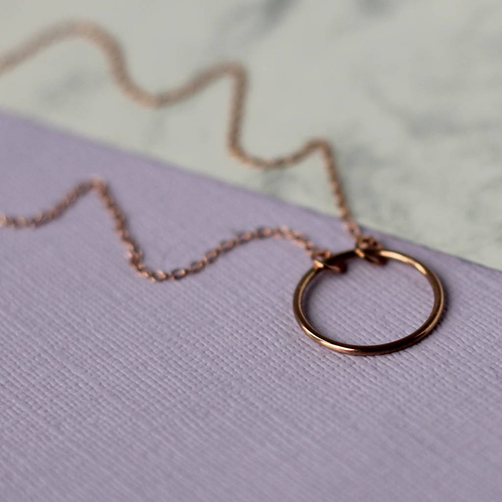 Fashion Jewelry Sterling Silver Simple Circle Necklace