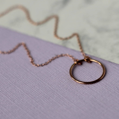 Fashion Jewelry Sterling Silver Simple Circle Necklace