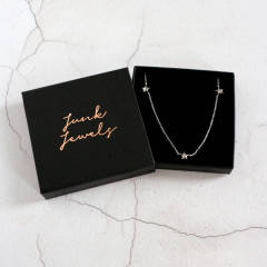 925 Sterling Silver Triple Mini Star Choker Necklace