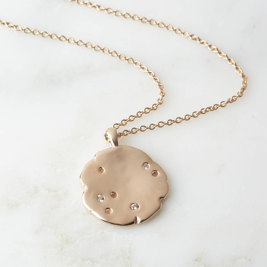 Sterling Silver Cosmos White Sapphire Pendant Necklace