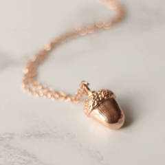 Dainty Design Sterling Silver Little Acorn Necklace