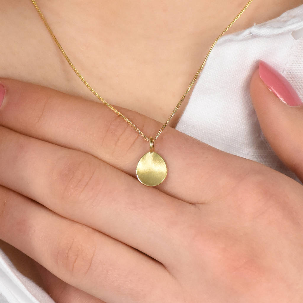 Sterling Silver Petal Pendant in 14K Matt Gold