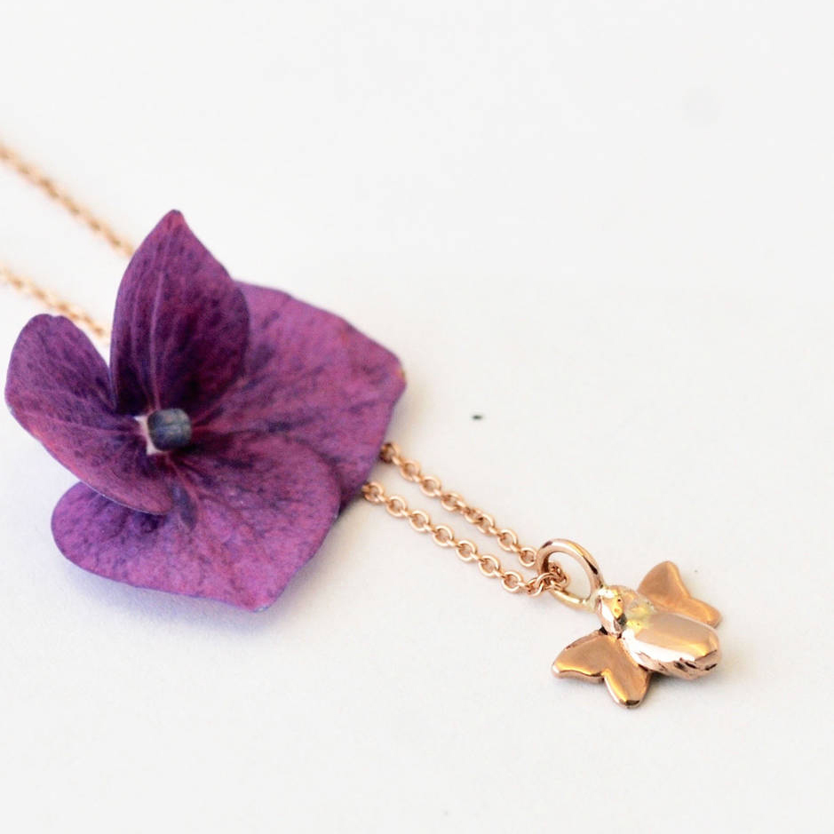 Insect Jewelry Sterling Silver Dainty Gold Bee Necklace