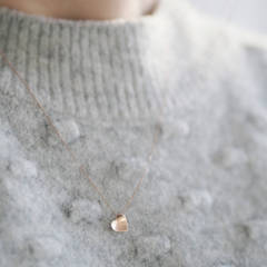 Handmade Solid Gold Mini Concave Heart Necklace