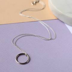 Simple Circle Necklace Sterling Silver Jewelry Wholesale