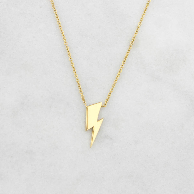 Sterling Silver Gold Over Bowie Flash Necklace