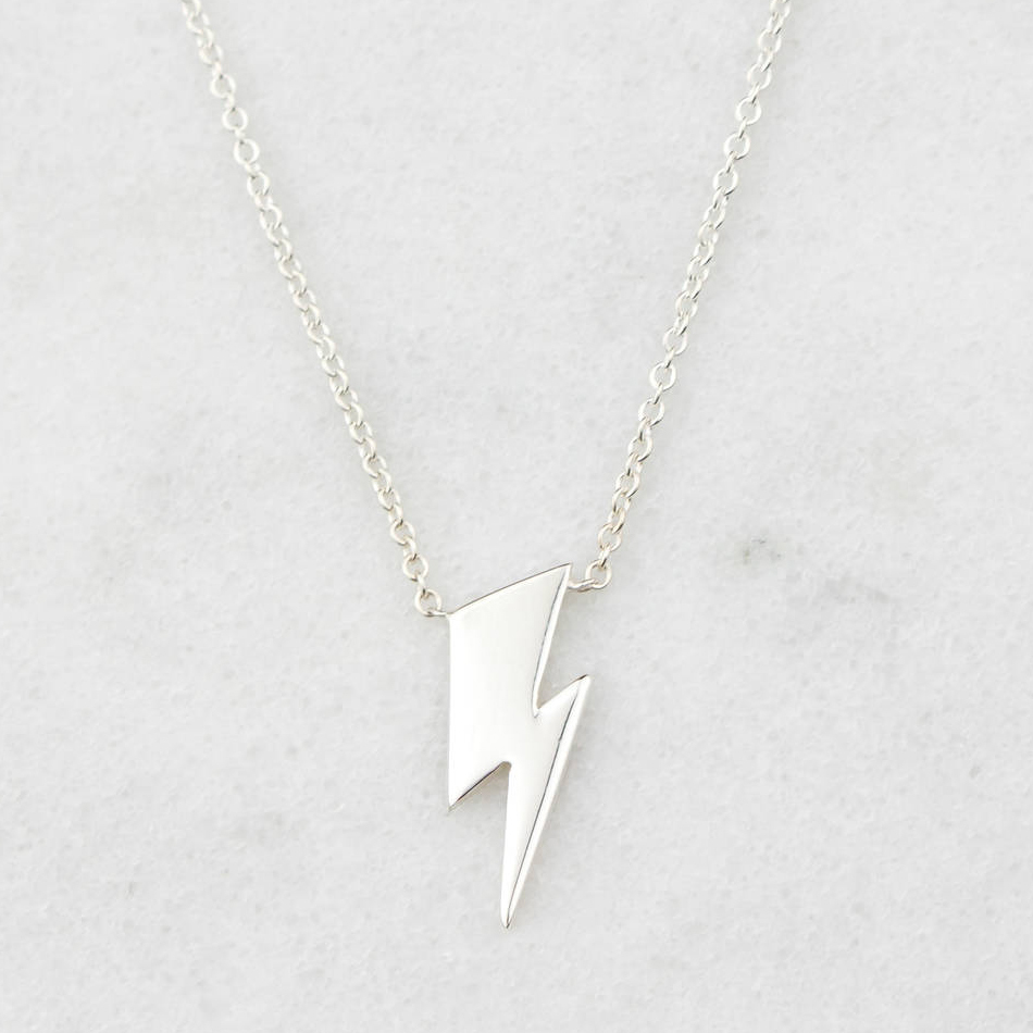 Sterling Silver Gold Over Bowie Flash Necklace