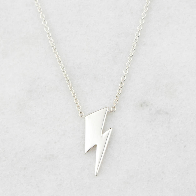 Sterling Silver Gold Over Bowie Flash Necklace
