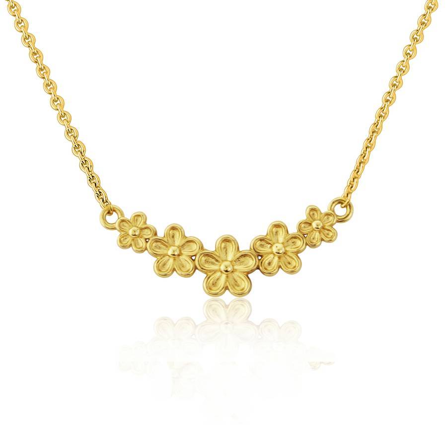High Polish Finished Sterling Silver Flower Garland Necklace