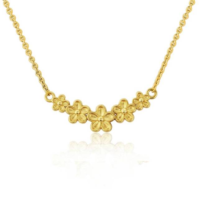 High Polish Finished Sterling Silver Flower Garland Necklace