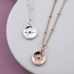 Latest Jewelry Sterling Silver Crystal Star Charm Necklace