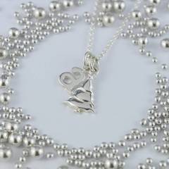 Plain Sterling Silver Christmas Tree Necklace for Christmas Gift