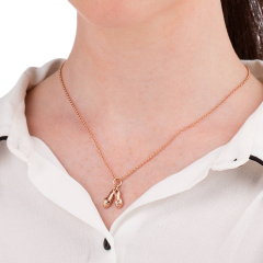 Delicate Sterling Silver Vintage Ballet Shoes Charm Necklace