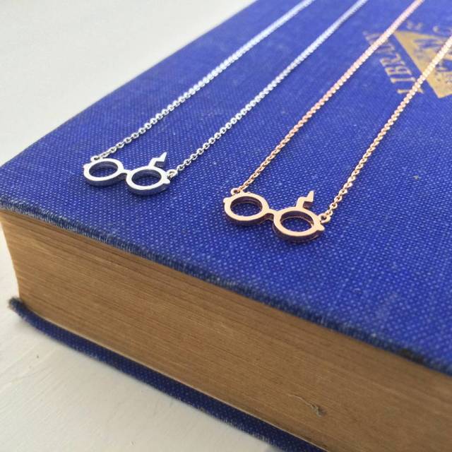 925 Sterling Silver Wizard Glasses Necklace