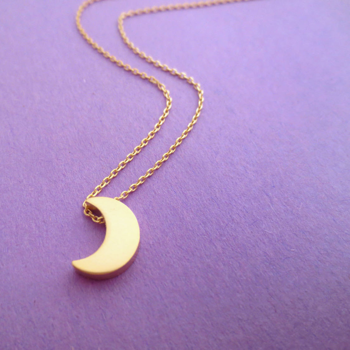 Lovely 925 Solid Silver Crescent Moon Necklace