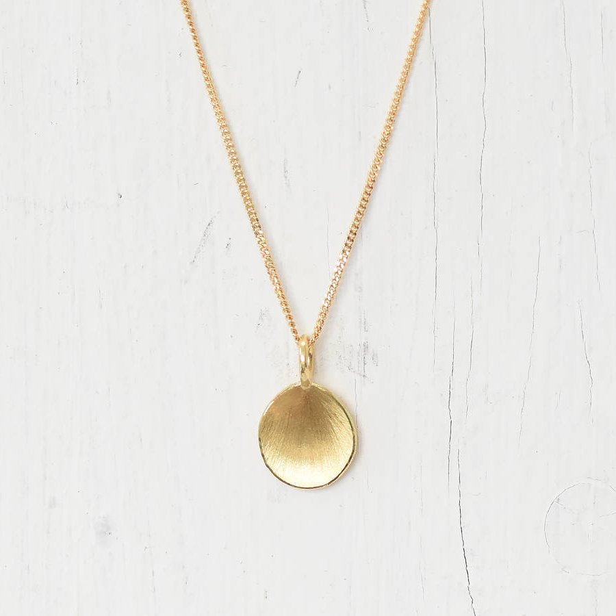 Sterling Silver Petal Pendant in 14K Matt Gold