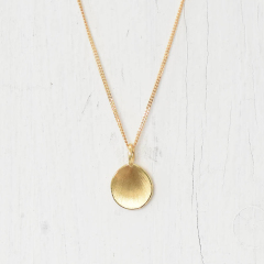 Sterling Silver Petal Pendant in 14K Matt Gold