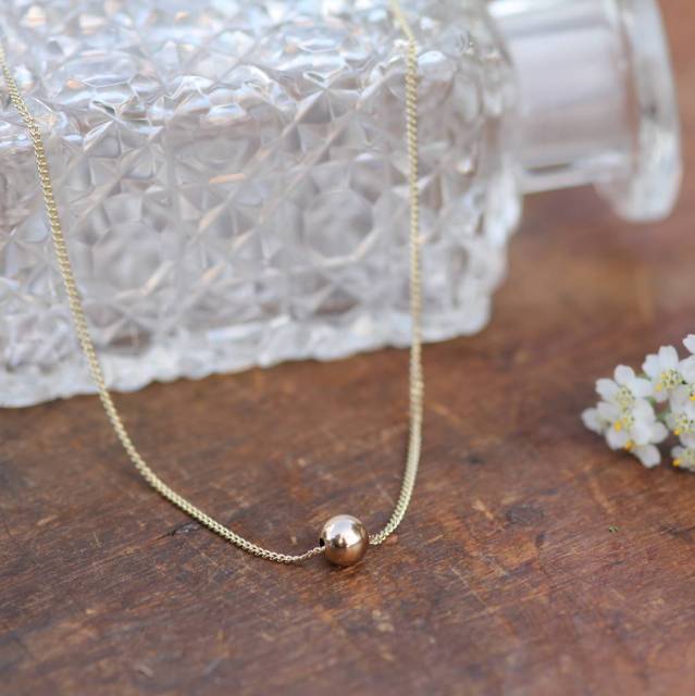 Fashion Design Sterling Silver Bead Floating Ball Necklace