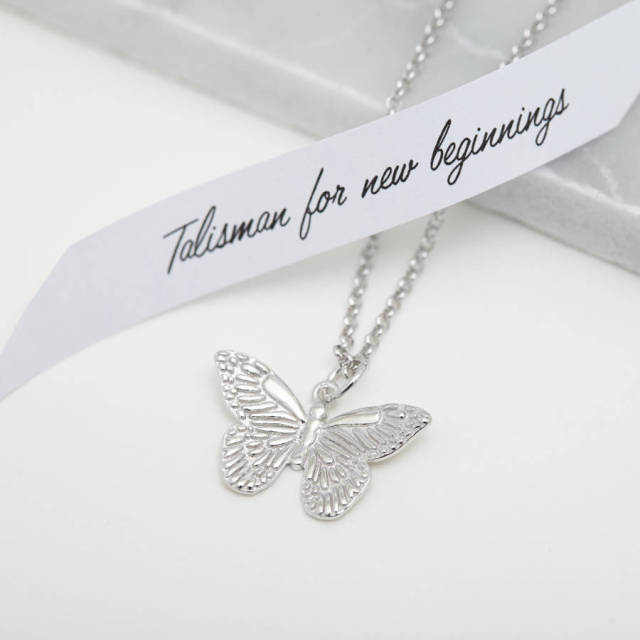 925 Sterling Silver Butterfly Necklace for New Beginnings
