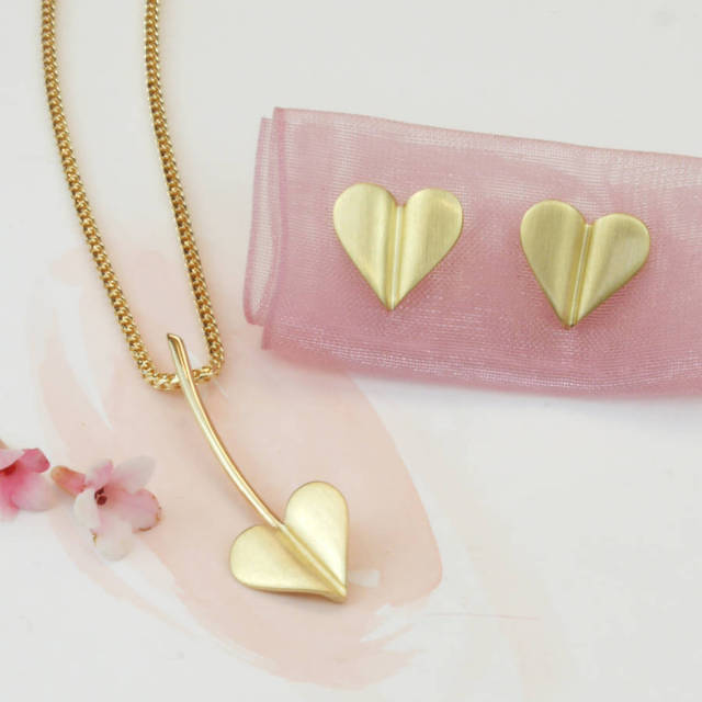Sterling Silver Love Grows 14K Yellow Gold Heart Pendant Necklace