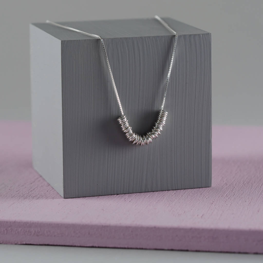 New Arrival Jewelry Sterling Silver Milestone Tiny Rings Necklace