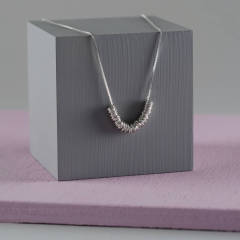 New Arrival Jewelry Sterling Silver Milestone Tiny Rings Necklace
