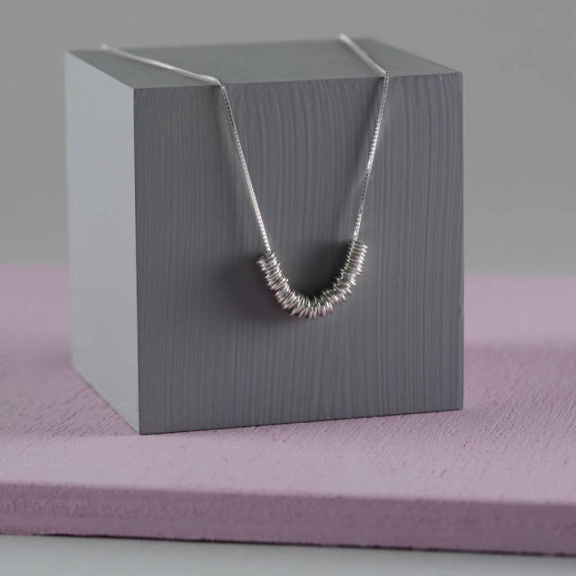 New Arrival Jewelry Sterling Silver Milestone Tiny Rings Necklace