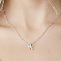 Fine Jewelry Sterling Silver Starfish Necklace for Women