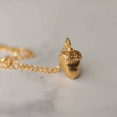 Dainty Design Sterling Silver Little Acorn Necklace