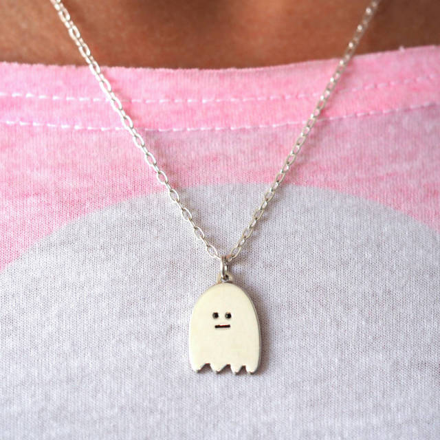 Simple Jewelry 925 Sterling Silver Ghost Necklace