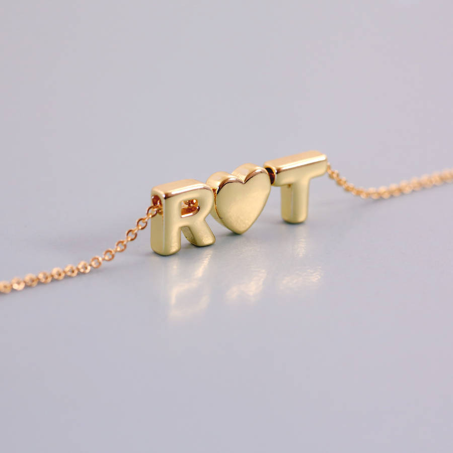 Triple Mini Letter Necklace in 925 Sterling Silver