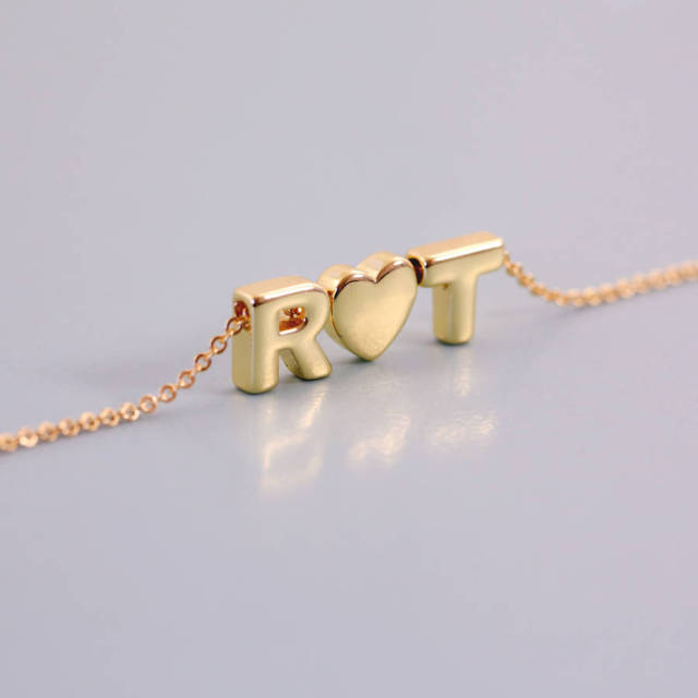 Triple Mini Letter Necklace in 925 Sterling Silver