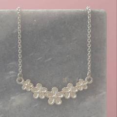 High Polish Finished Sterling Silver Flower Garland Necklace