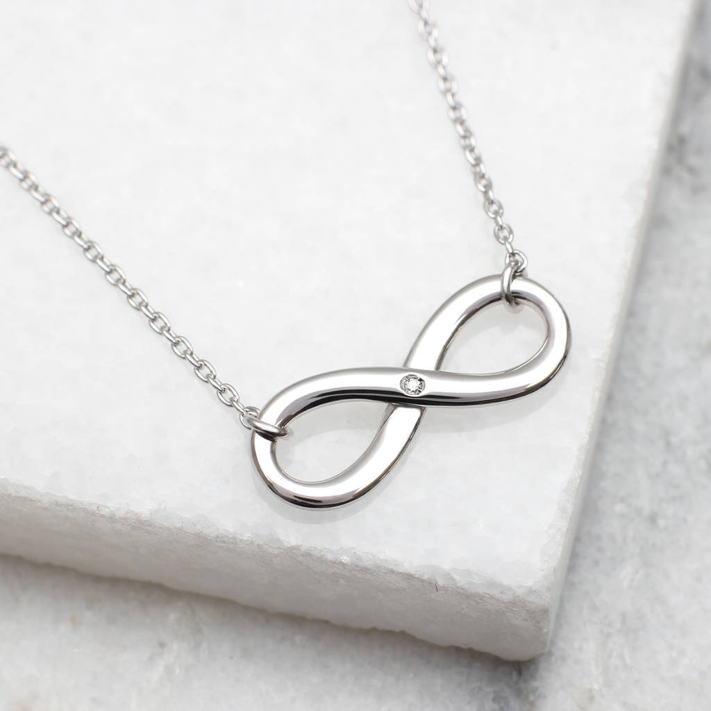China Factory Sterling Silver Solitaire CZ Infinity Necklace