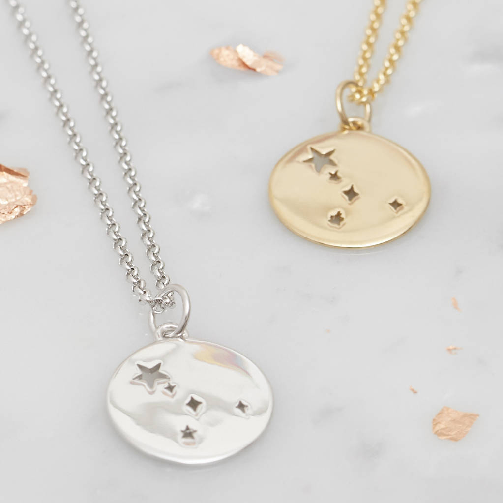 925 Sterling Silver Cancer Constellation Necklace Silver, Gold or Rose