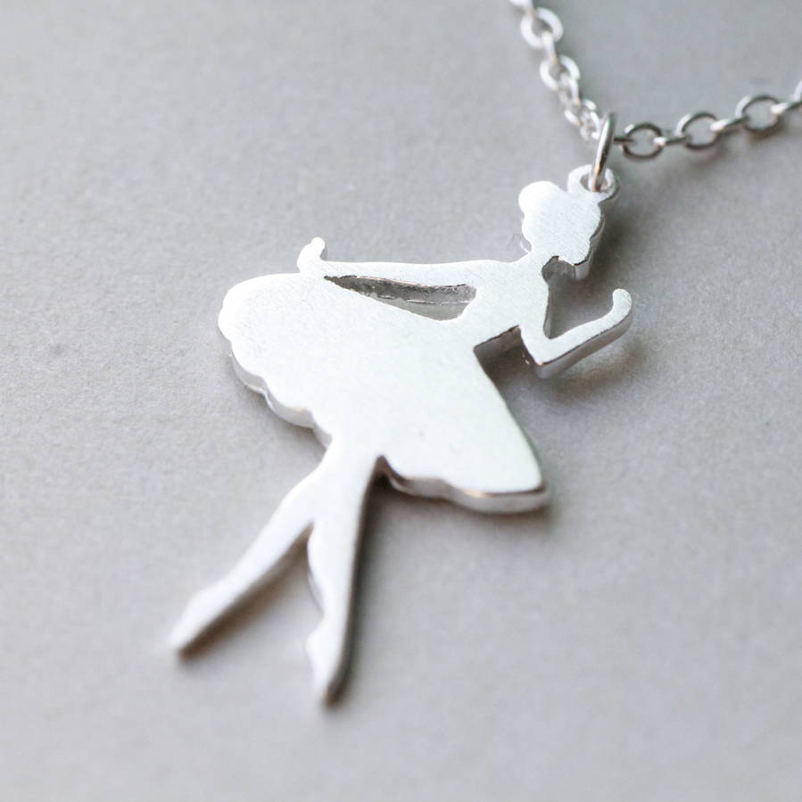 Fancy Jewelry Sterling Silver Ballerina Necklace for Women and Girls