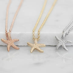 Fine Jewelry Sterling Silver Starfish Necklace for Women