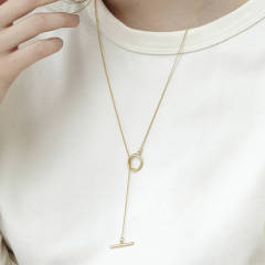 Sterling Silver Lariat Isla Gold Toggle Necklace Women Jewelry