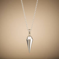 China Supplier Sterling Silver Faceted Teardrop Necklace