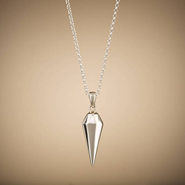 China Supplier Sterling Silver Faceted Teardrop Necklace