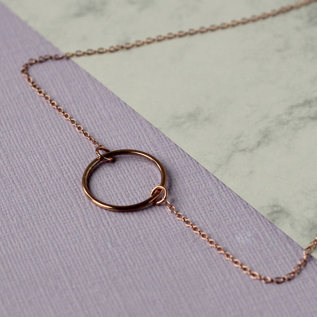 Fashion Jewelry Sterling Silver Simple Circle Necklace