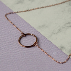 Fashion Jewelry Sterling Silver Simple Circle Necklace