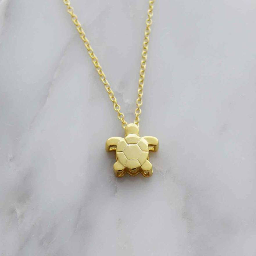 Dainty Design Sterling Silver Turtle Necklace for Girl