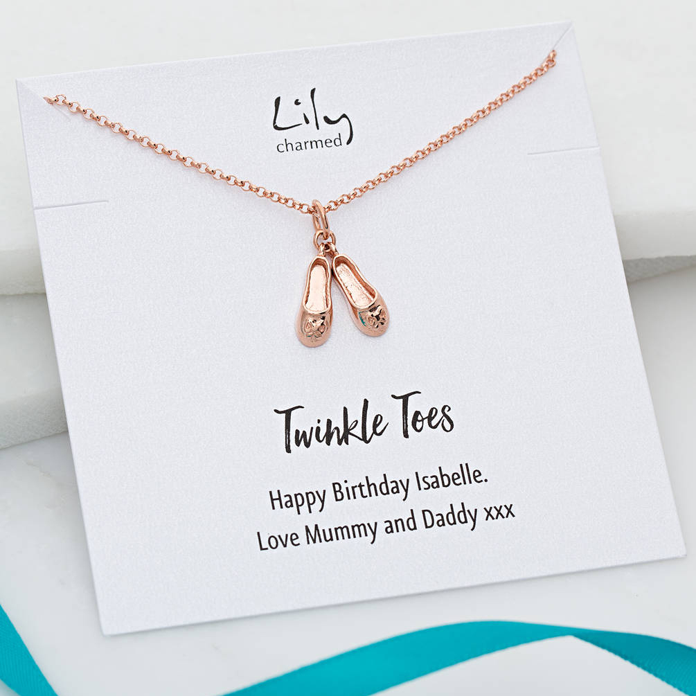Delicate Sterling Silver Vintage Ballet Shoes Charm Necklace