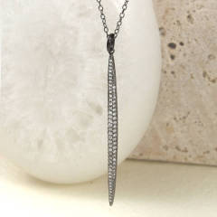 Sterling Silver Black November Topaz Birthstone Pod Necklace